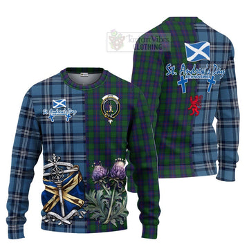 Tartan Vibes Clothing Shaw Tartan Knitted Sweater Happy St. Andrew's Day Half Tartan Style