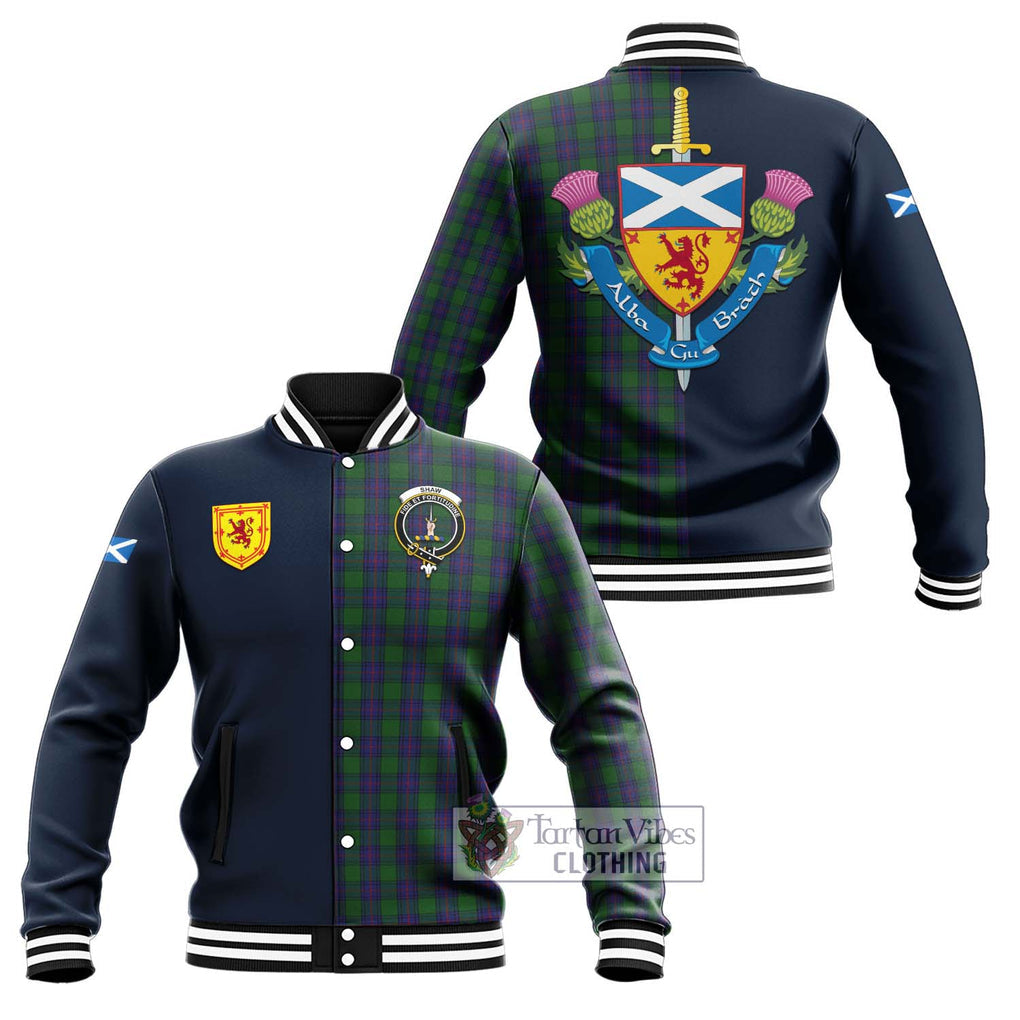 Tartan Vibes Clothing Shaw Tartan Baseball Jacket with Scottish Lion Royal Arm Half Style