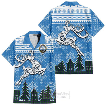 Shaw Clan Christmas Hawaiian Shirt Celtic Reindeer Style