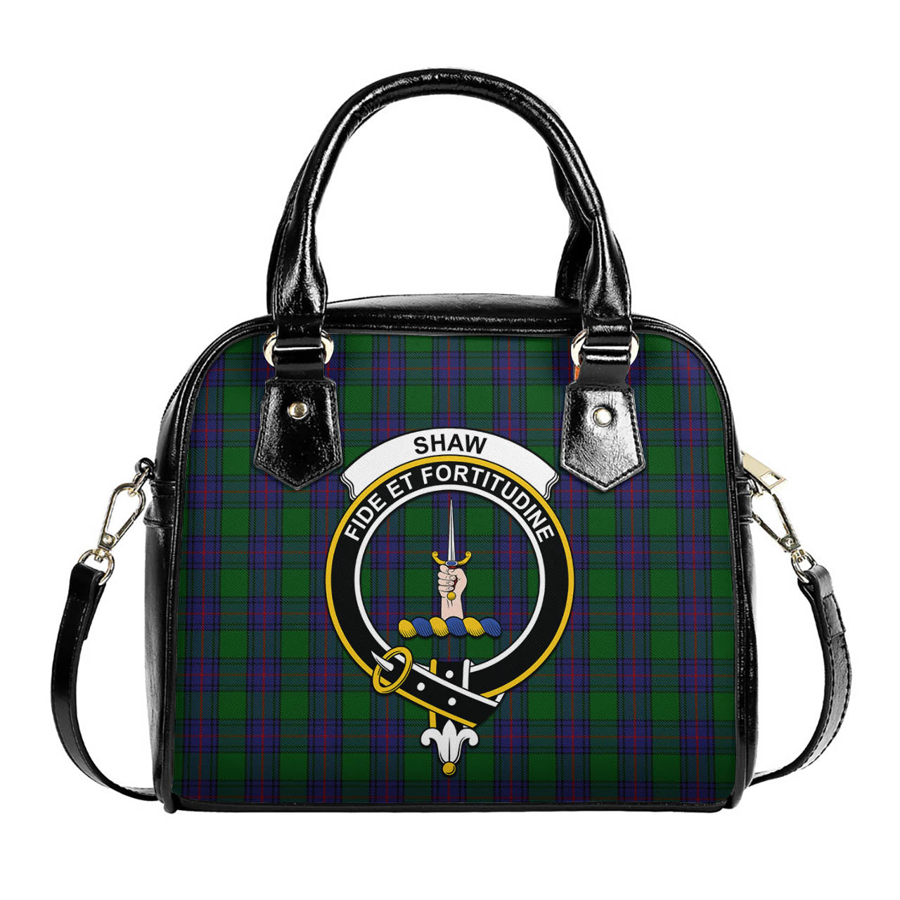 Shaw Tartan Shoulder Handbags with Family Crest One Size 6*25*22 cm - Tartanvibesclothing