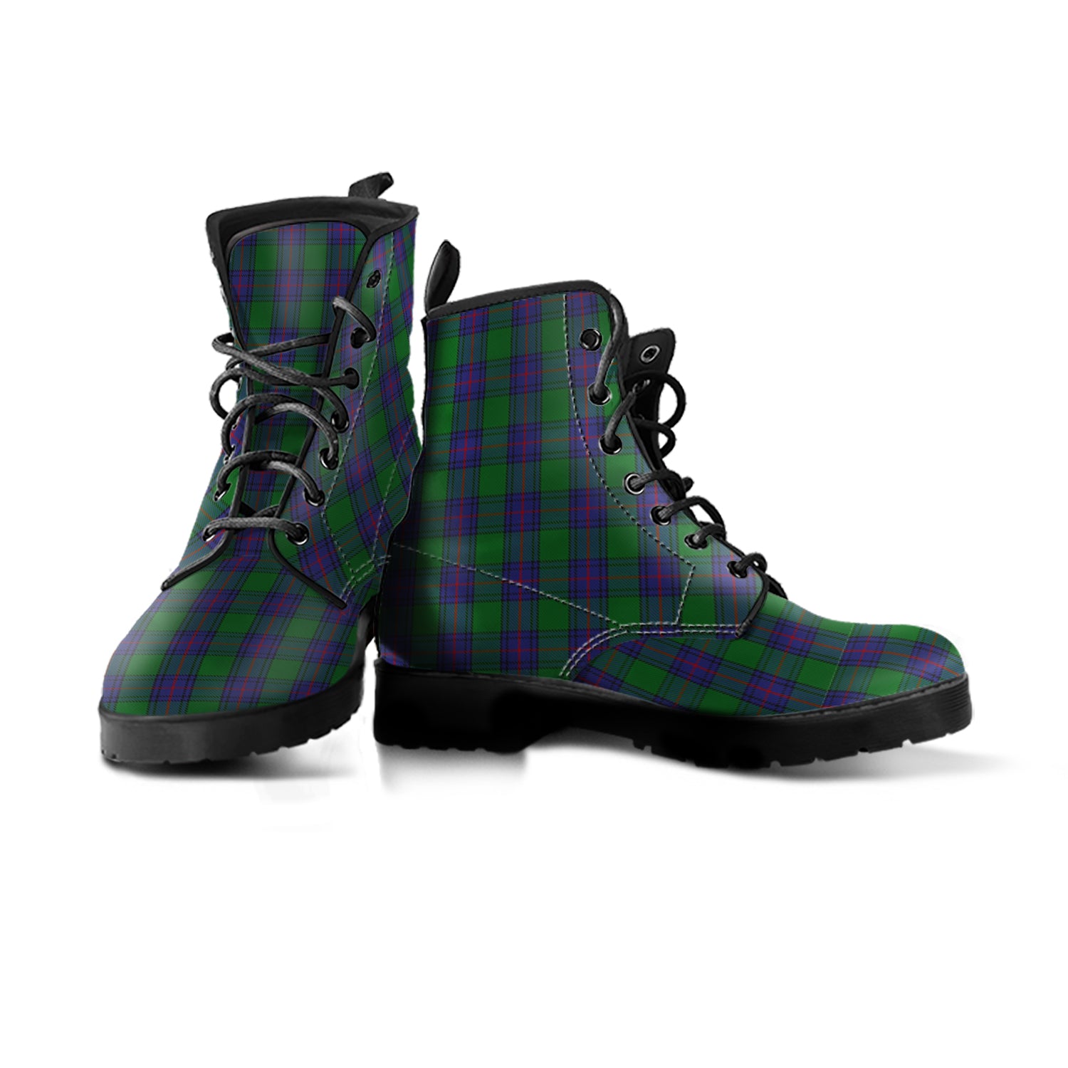 Shaw Tartan Leather Boots Men' Boots - Tartan Vibes Clothing