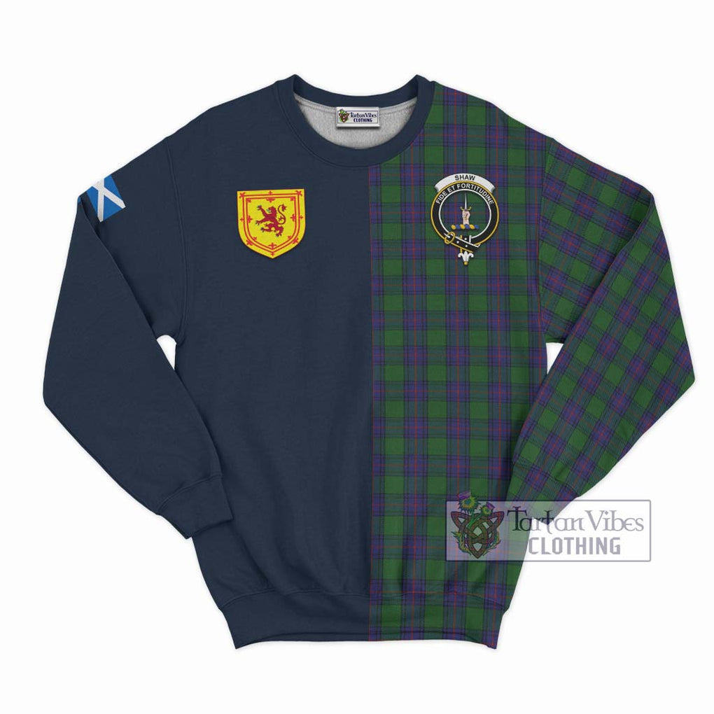 Tartan Vibes Clothing Shaw Tartan Sweatshirt with Scottish Lion Royal Arm Half Style