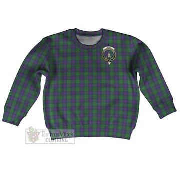 Tartan Vibes Clothing Shaw Tartan Kid Ugly Sweater with Family Crest