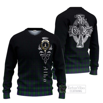 Tartan Vibes Clothing Shaw Tartan Knitted Sweater Featuring Alba Gu Brath Family Crest Celtic Inspired