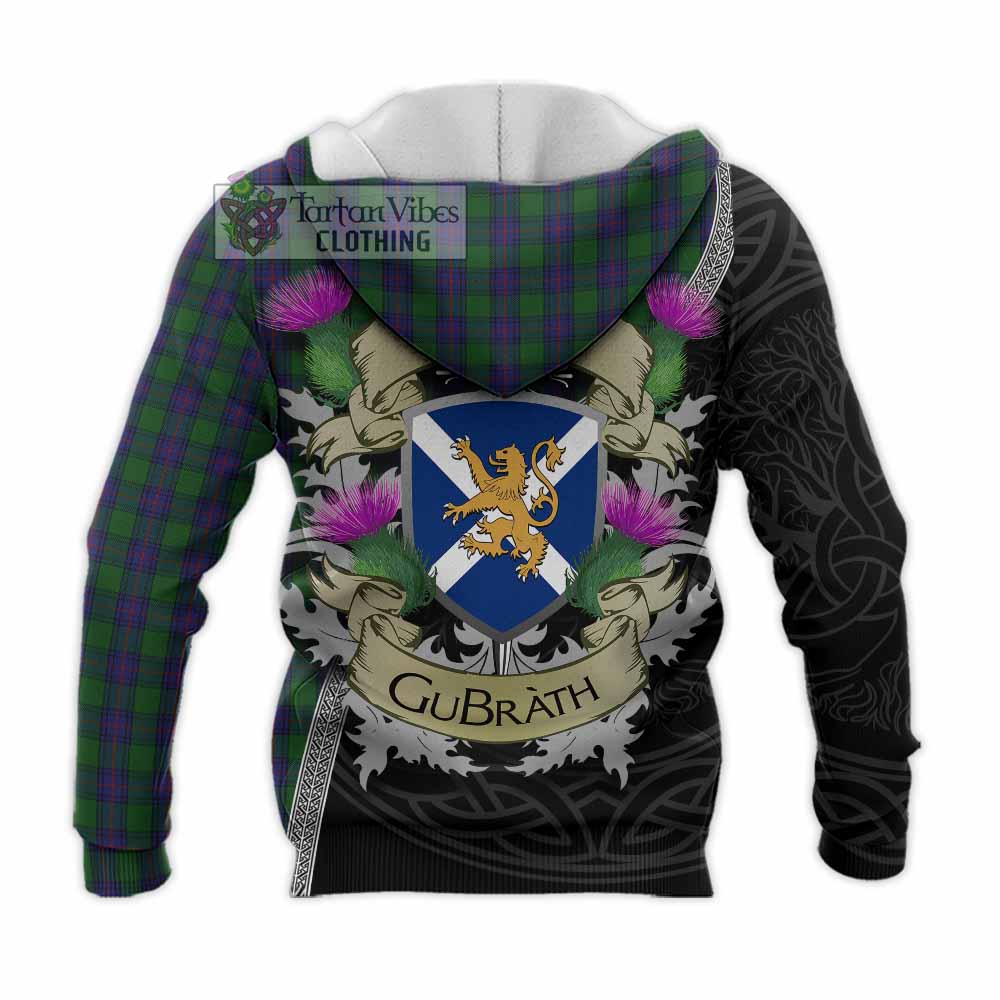Tartan Vibes Clothing Shaw Tartan Family Crest Knitted Hoodie Lion Rampant Royal Thistle Shield Celtic Inspired