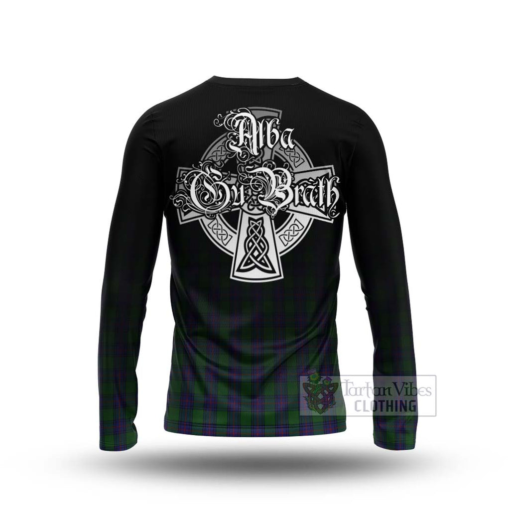 Tartan Vibes Clothing Shaw Tartan Long Sleeve T-Shirt Featuring Alba Gu Brath Family Crest Celtic Inspired