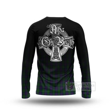 Shaw Tartan Long Sleeve T-Shirt Featuring Alba Gu Brath Family Crest Celtic Inspired