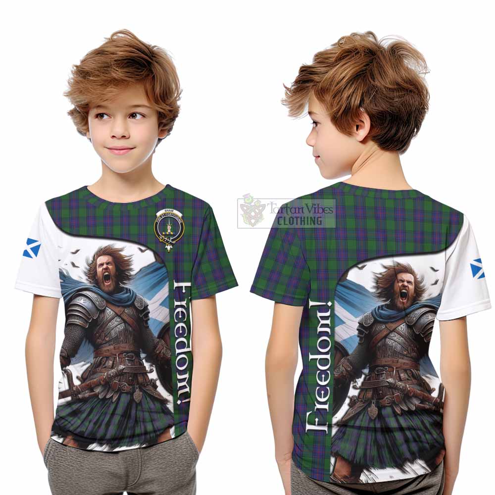 Tartan Vibes Clothing Shaw Crest Tartan Kid T-Shirt Inspired by the Freedom of Scottish Warrior