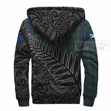 Shaw Crest Tartan Sherpa Hoodie with New Zealand Silver Fern Half Style
