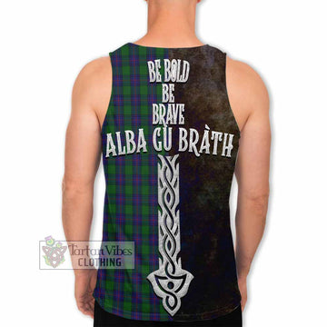 Shaw Tartan Family Crest Men's Tank Top Alba Gu Brath Be Brave Lion Ancient Style