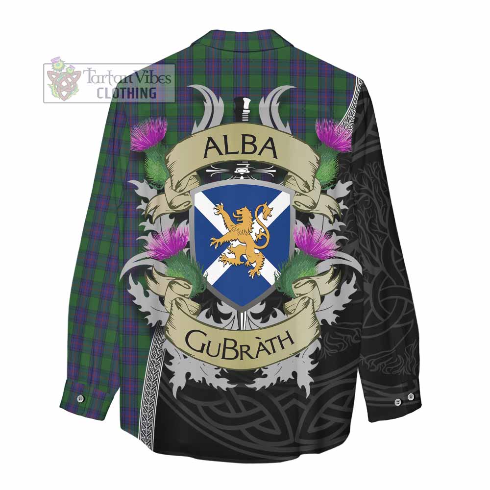 Tartan Vibes Clothing Shaw Tartan Family Crest Women's Casual Shirt Lion Rampant Royal Thistle Shield Celtic Inspired