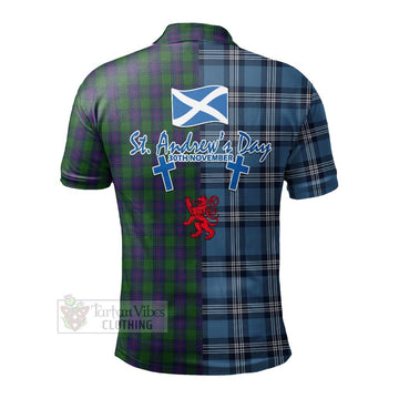 Tartan Vibes Clothing Shaw Tartan Polo Shirt Happy St. Andrew's Day Half Tartan Style