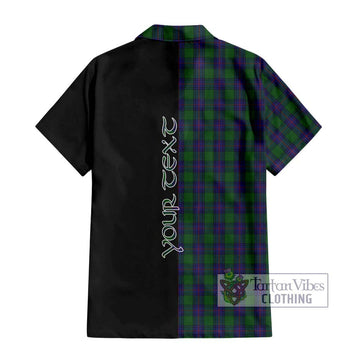 Shaw Tartan Short Sleeve Button Shirt with Family Crest and Half Of Me Style - Tartanvibesclothing Shop