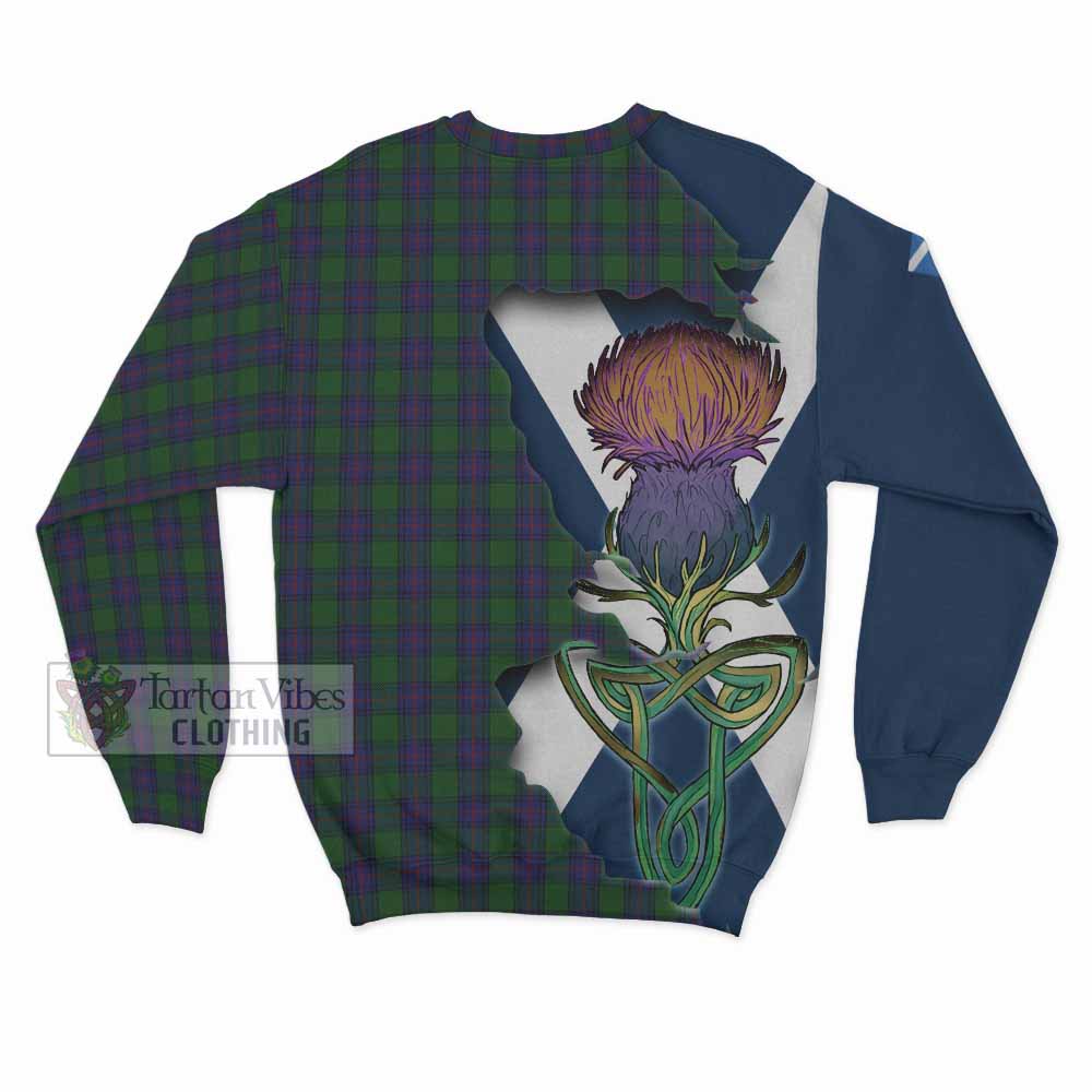 Tartan Vibes Clothing Shaw Tartan Family Crest Sweatshirt Scottish Thistle Celtic Inspired