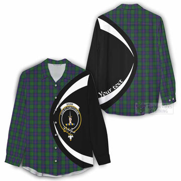 Shaw Tartan Women's Casual Shirt with Family Crest Circle Style