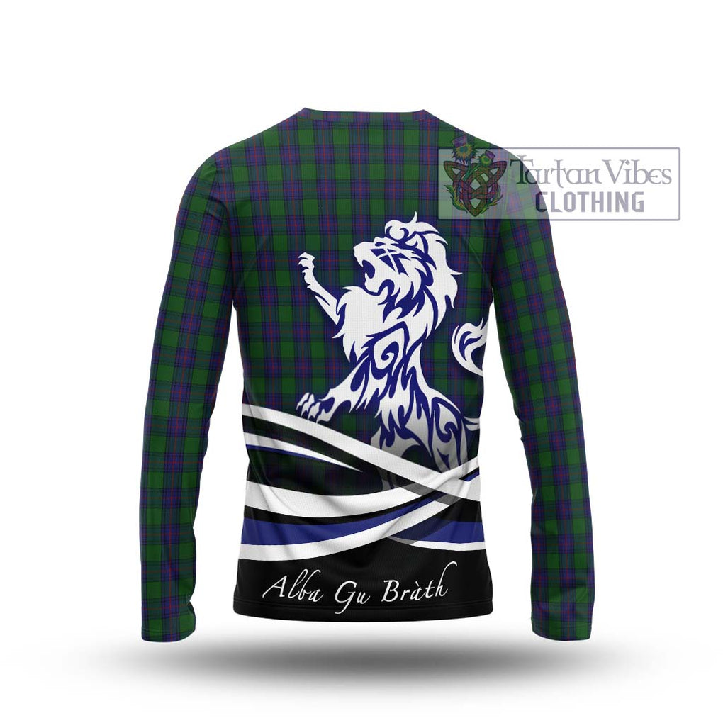 Shaw Tartan Long Sleeve T-Shirt with Alba Gu Brath Regal Lion Emblem - Tartanvibesclothing Shop