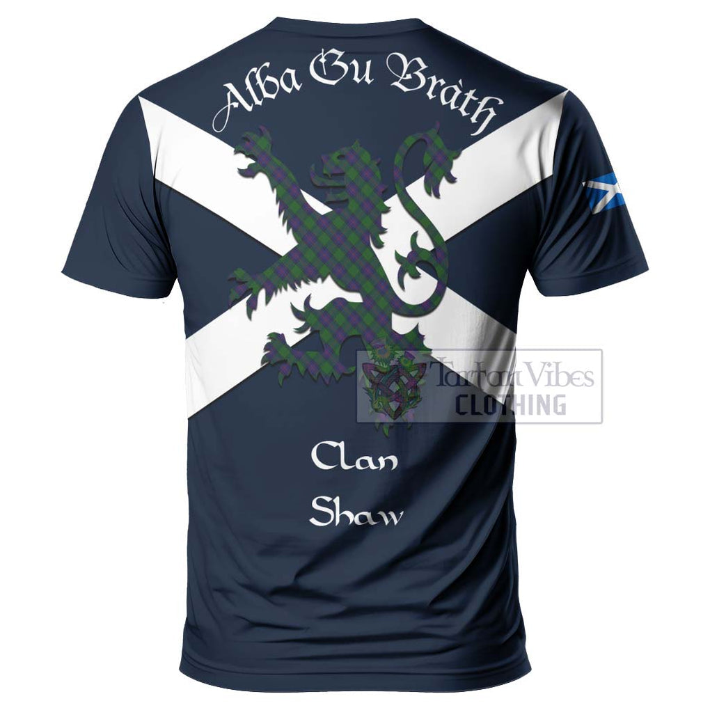 Tartan Vibes Clothing Shaw Tartan Lion Rampant T-Shirt – Proudly Display Your Heritage with Alba Gu Brath and Clan Name