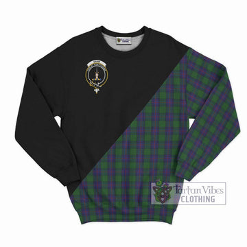 Shaw Tartan Sweatshirt with Family Crest and Military Logo Style - Tartanvibesclothing Shop