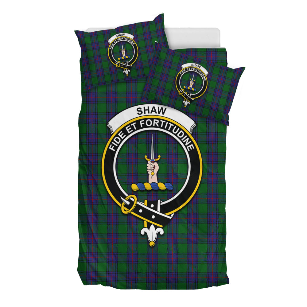 Shaw Tartan Bedding Set with Family Crest - Tartan Vibes Clothing