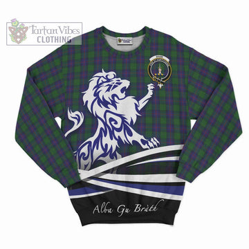 Shaw Tartan Sweatshirt with Alba Gu Brath Regal Lion Emblem - Tartanvibesclothing Shop