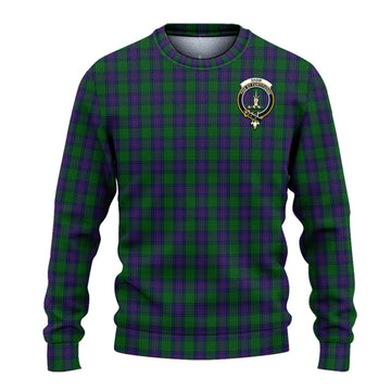 Shaw Tartan Knitted Sweater with Family Crest - Tartanvibesclothing