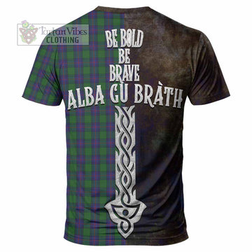 Shaw Tartan Family Crest T-Shirt Alba Gu Brath Be Brave Lion Ancient Style