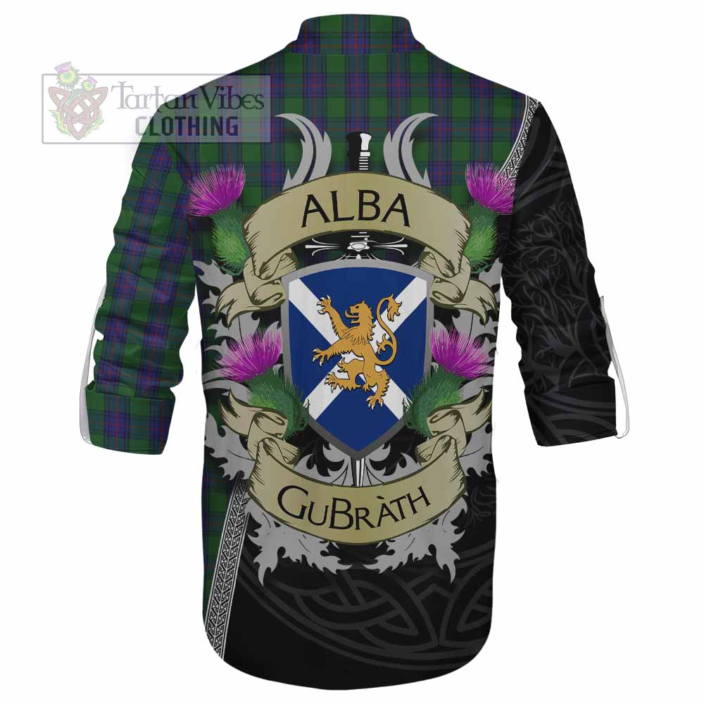 Tartan Vibes Clothing Shaw Tartan Family Crest Ghillie Kilt Shirt Lion Rampant Royal Thistle Shield Celtic Inspired