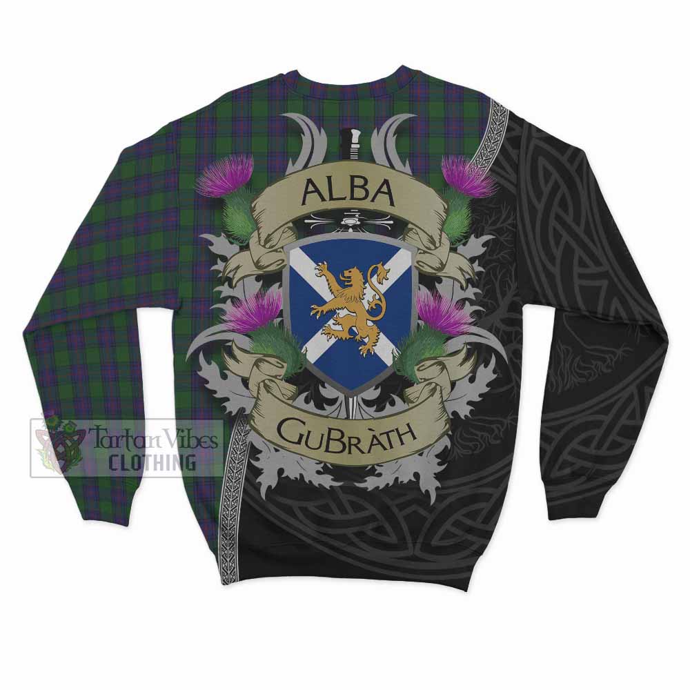 Tartan Vibes Clothing Shaw Tartan Family Crest Sweatshirt Lion Rampant Royal Thistle Shield Celtic Inspired