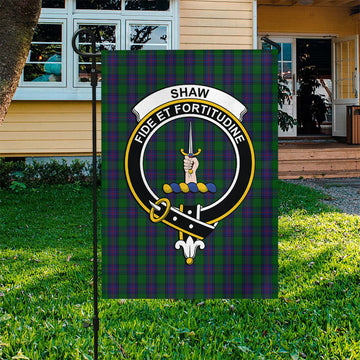 Shaw Tartan Flag with Family Crest