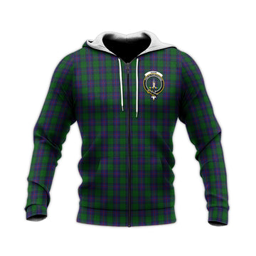 Shaw Tartan Knitted Hoodie with Family Crest