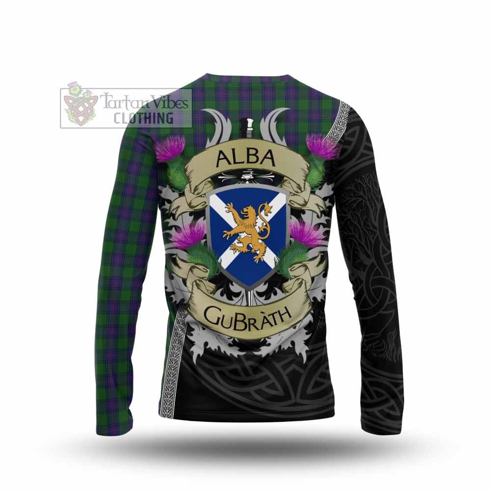 Tartan Vibes Clothing Shaw Tartan Family Crest Long Sleeve T-Shirt Lion Rampant Royal Thistle Shield Celtic Inspired