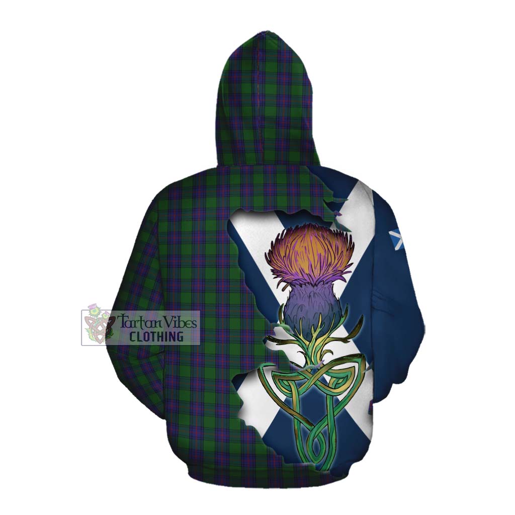 Tartan Vibes Clothing Shaw Tartan Family Crest Cotton Hoodie Scottish Thistle Celtic Inspired