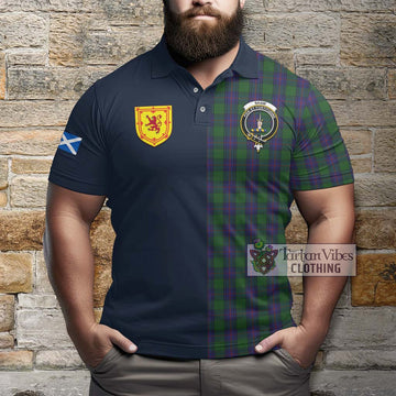 Shaw Tartan Polo Shirt Alba with Scottish Lion Royal Arm Half Style