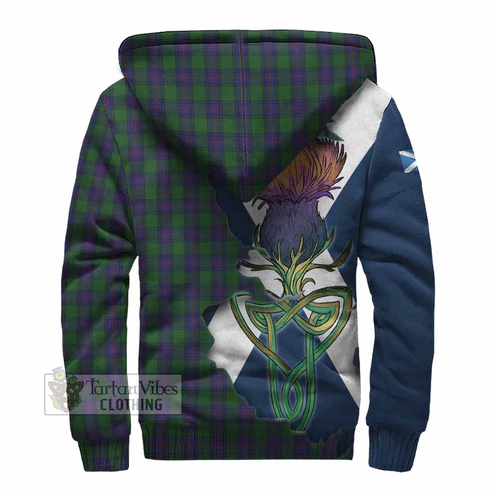 Tartan Vibes Clothing Shaw Tartan Family Crest Sherpa Hoodie Scottish Thistle Celtic Inspired