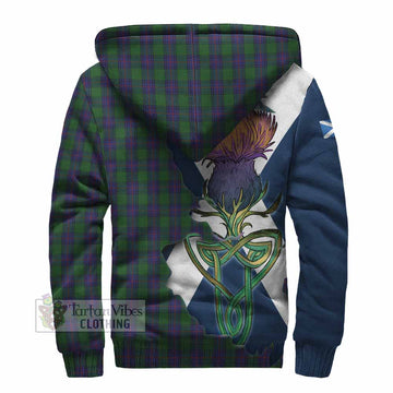 Tartan Vibes Clothing Shaw Tartan Family Crest Sherpa Hoodie Scottish Thistle Celtic Inspired