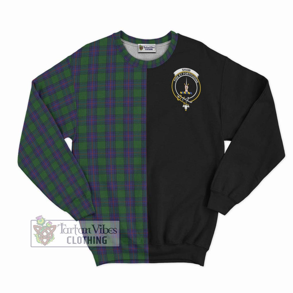 Shaw Tartan Sweatshirt with Family Crest and Half Of Me Style - Tartanvibesclothing Shop