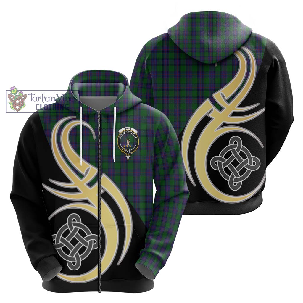 Shaw Tartan Hoodie with Family Crest and Celtic Symbol Style - Tartan Vibes Clothing