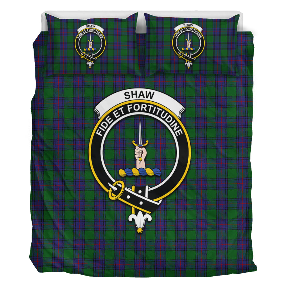 Shaw Tartan Bedding Set with Family Crest - Tartan Vibes Clothing
