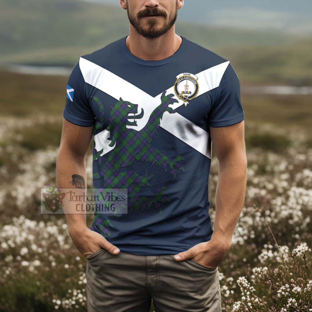 Tartan Vibes Clothing Shaw Tartan Lion Rampant T-Shirt – Proudly Display Your Heritage with Alba Gu Brath and Clan Name