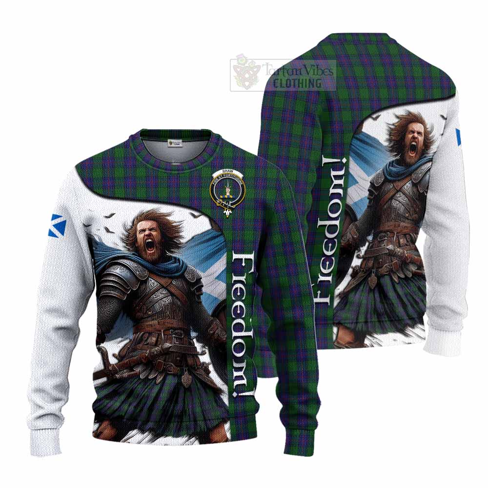 Tartan Vibes Clothing Shaw Crest Tartan Knitted Sweater Inspired by the Freedom of Scottish Warrior