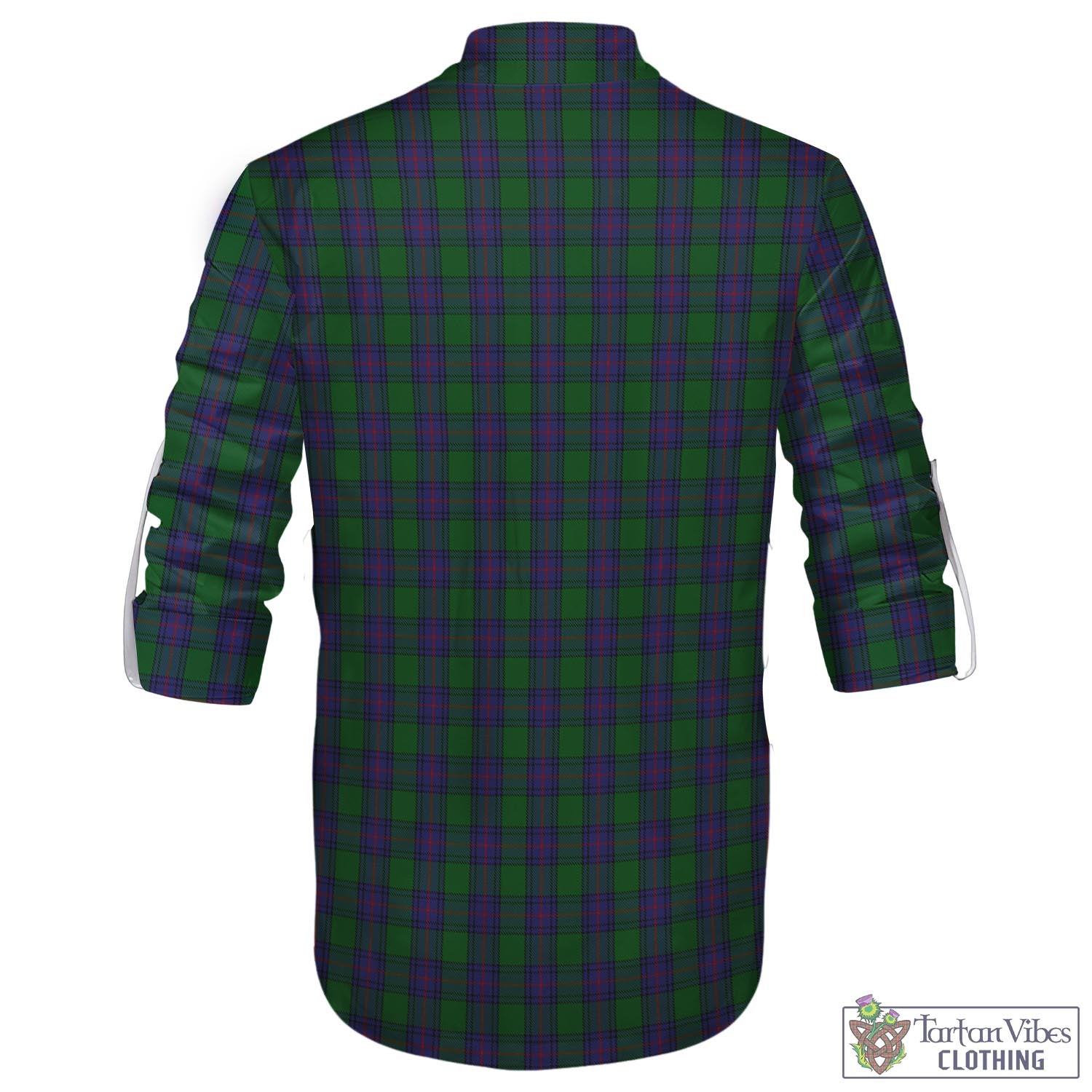 Tartan Vibes Clothing Shaw Tartan Men's Scottish Traditional Jacobite Ghillie Kilt Shirt with Family Crest