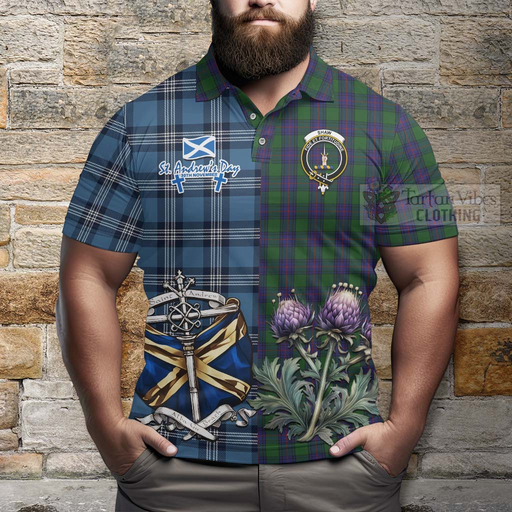 Tartan Vibes Clothing Shaw Tartan Polo Shirt Happy St. Andrew's Day Half Tartan Style