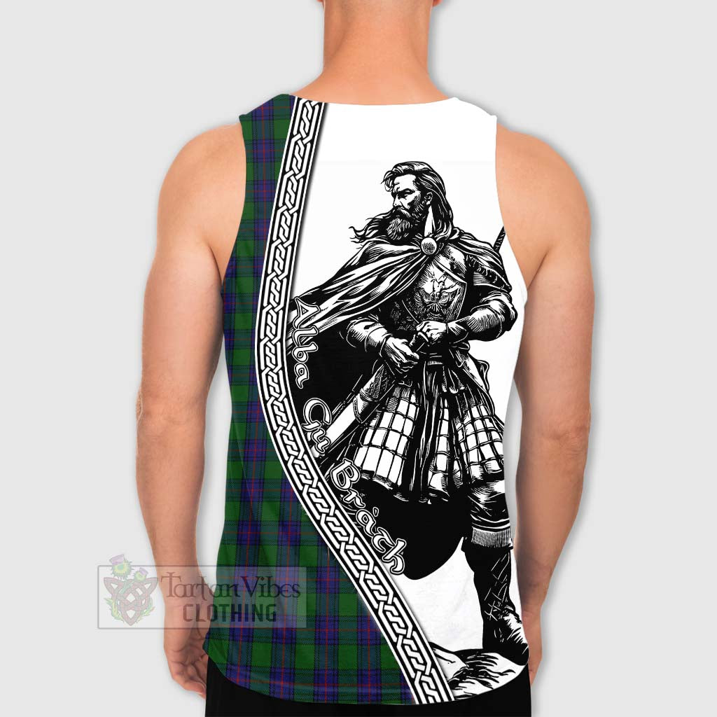 Tartan Vibes Clothing Shaw Tartan Clan Crest Men's Tank Top with Highlander Warrior Celtic Style