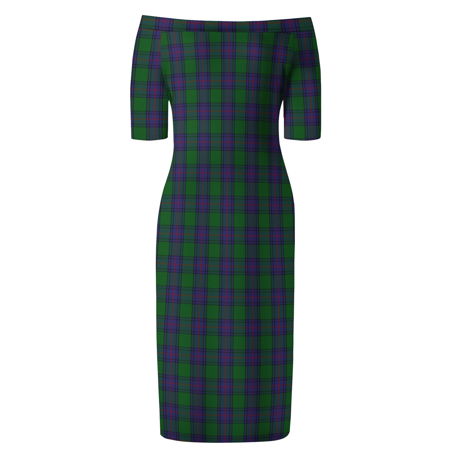 Shaw Tartan Off Shoulder Lady Dress - Tartanvibesclothing