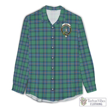 Shaw Ancient Tartan Womens Casual Shirt with Family Crest