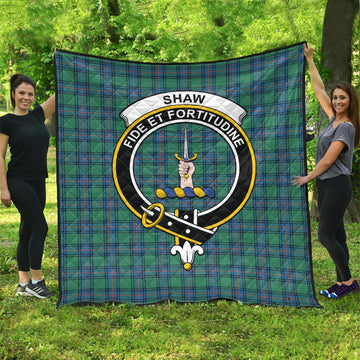 Shaw Ancient Tartan Quilt with Family Crest