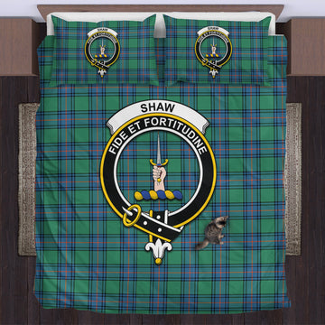 Shaw Ancient Tartan Bedding Set with Family Crest