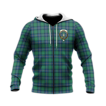 Shaw Ancient Tartan Knitted Hoodie with Family Crest