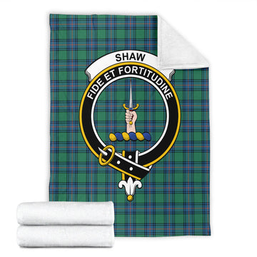 Shaw Ancient Tartan Blanket with Family Crest