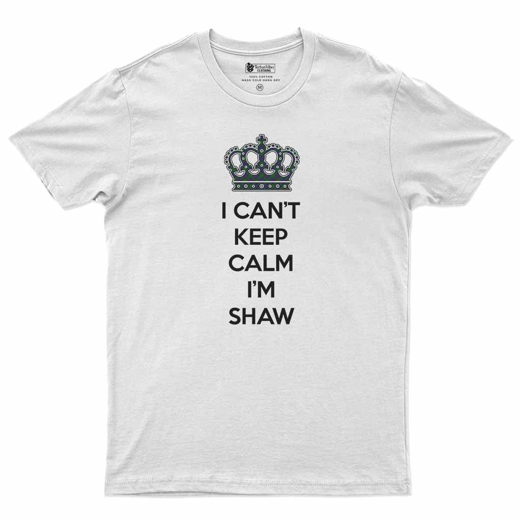 Shaw Can't Keep Calm Men's T-Shirt White - Tartan Vibes Clothing
